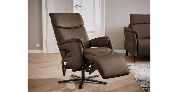RELAXSESSEL in Leder Braun  - Schwarz/Braun, Design, Leder/Metall (70/117/85cm) - Dieter Knoll