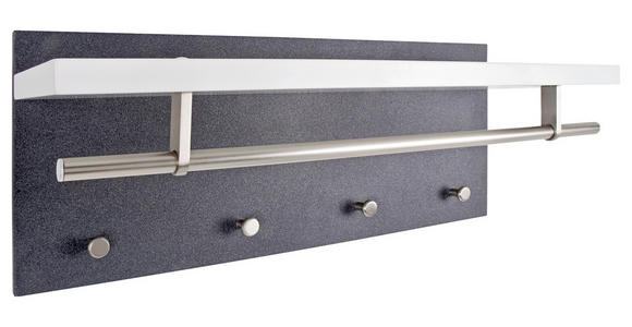 WANDGARDEROBE - Edelstahlfarben/Schwarz, Design, Holzwerkstoff/Metall (75/30/26cm) - Carryhome