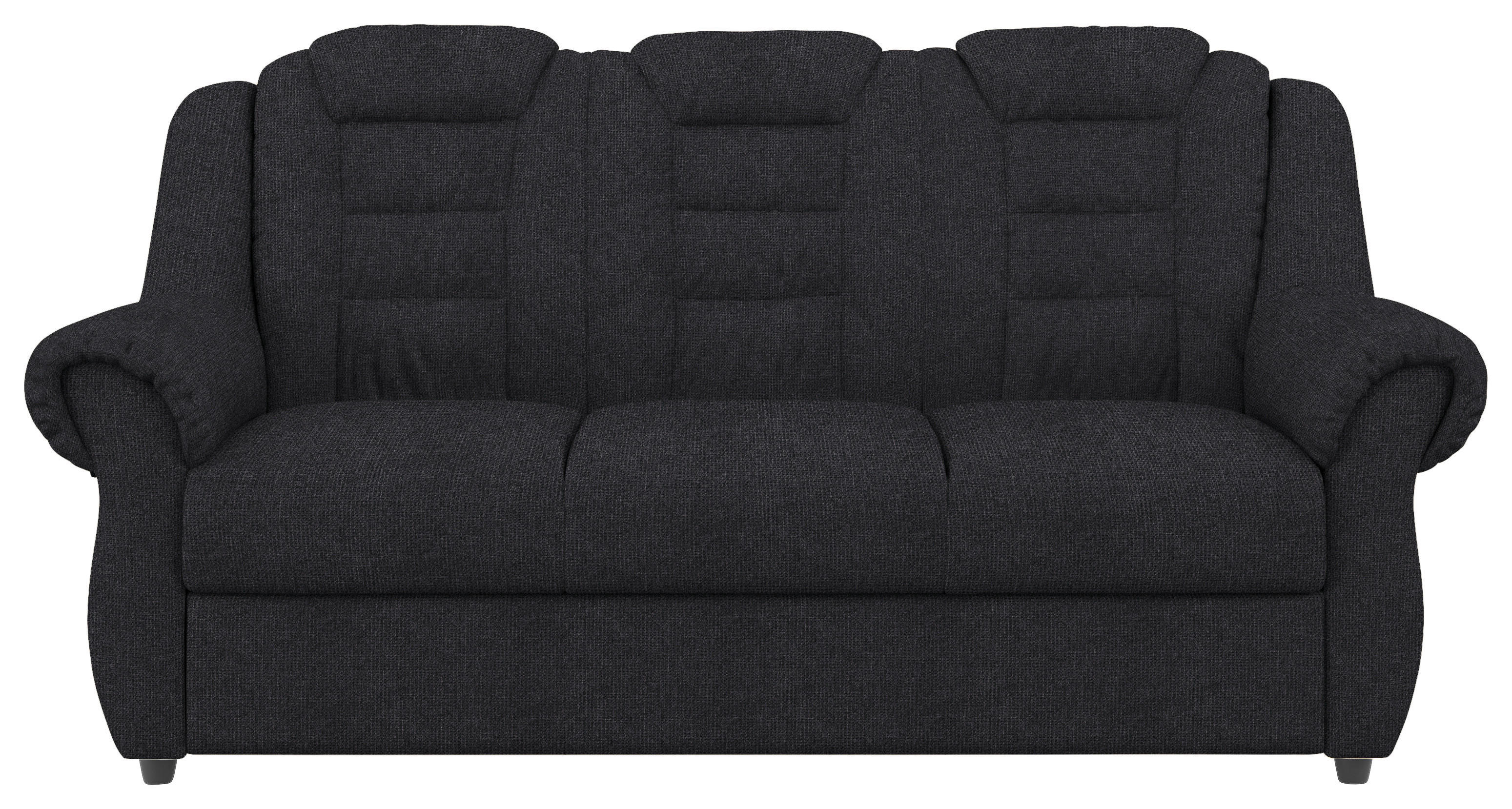 3-SITZER-SOFA in Chenille Schwarz  - Schwarz, Konventionell, Kunststoff/Textil (196/102/101cm) - Livetastic