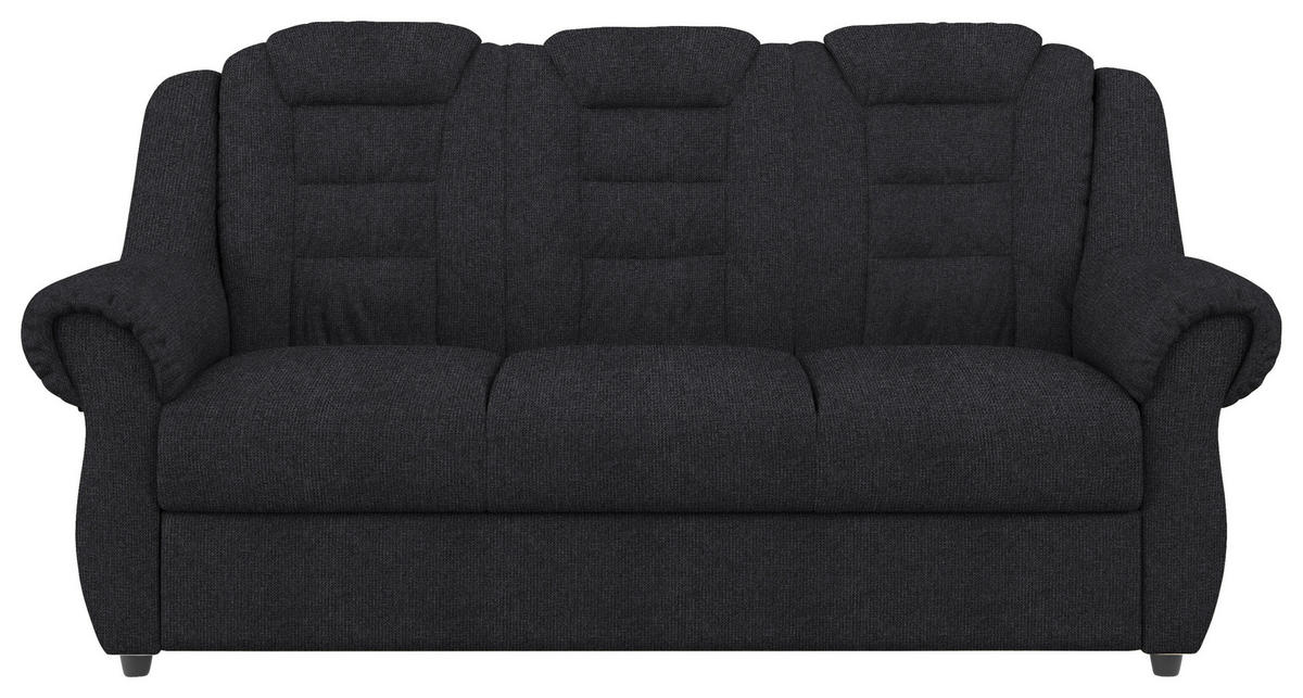3-SITZER-SOFA Chenille Schwarz  - Schwarz, KONVENTIONELL, Kunststoff/Textil (196/102/101cm) - Livetastic
