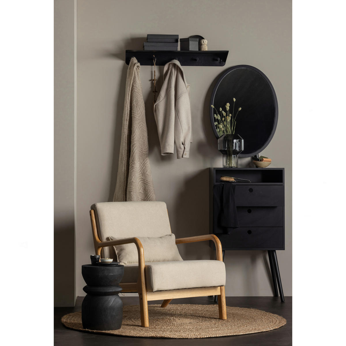 BEISTELLTISCH in Holz 28/28/40 cm  - Schwarz, Design, Holz (28/28/40cm) - Livetastic