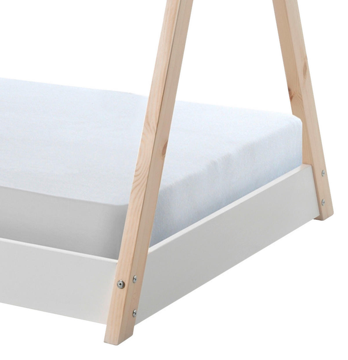 Montessori-Bett Lattenrost 90/200 cm  in Weiß, Kieferfarben  - Weiß/Kieferfarben, MODERN, Holz/Holzwerkstoff (90/200cm) - MID.YOU