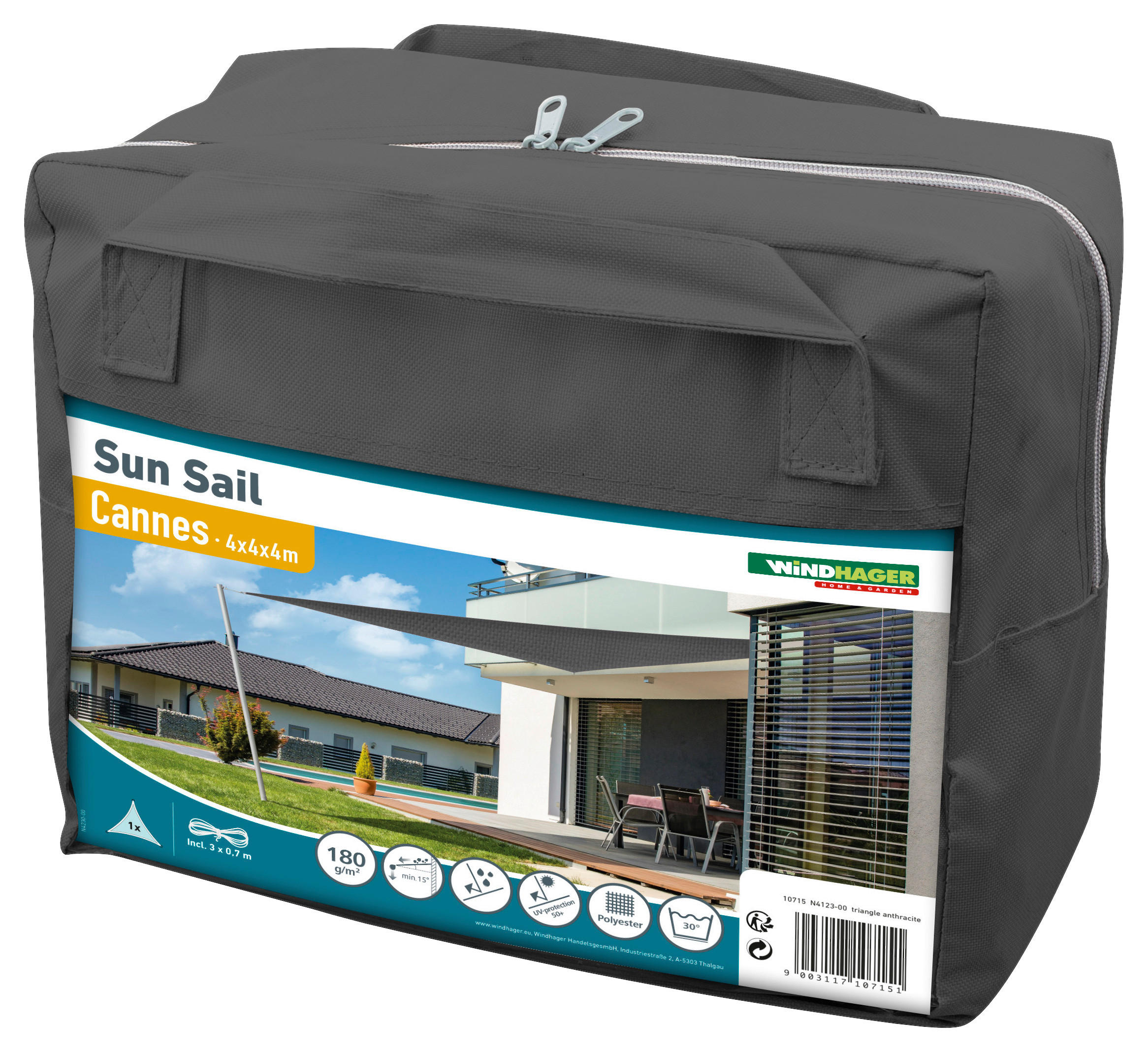 TIENIACA PLACHTA DO ZÁHRADY 400/400/400 cm  - antracitová, Basics, plast (400/400/400cm)