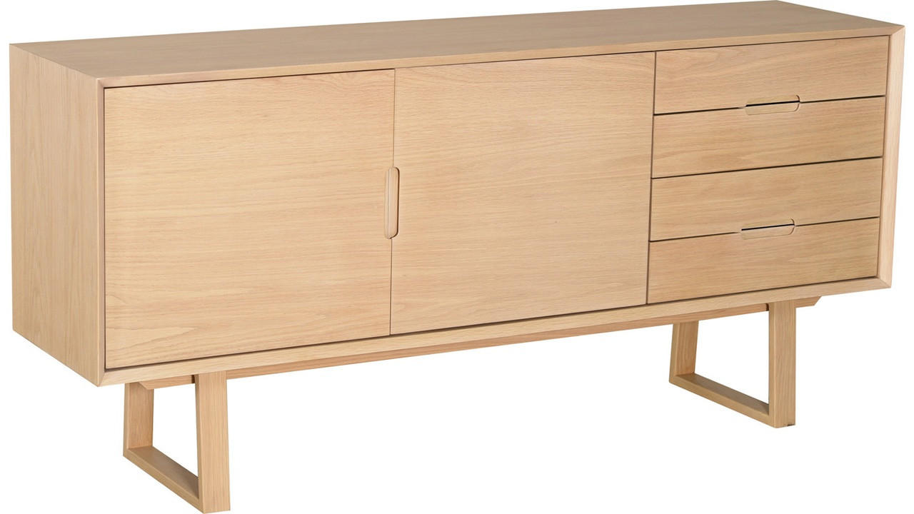 SIDEBOARD  160/76/40 cm 4 låda(or)  - ek Bianco, Design, trämaterial/trä (160/76/40cm) - Best Price