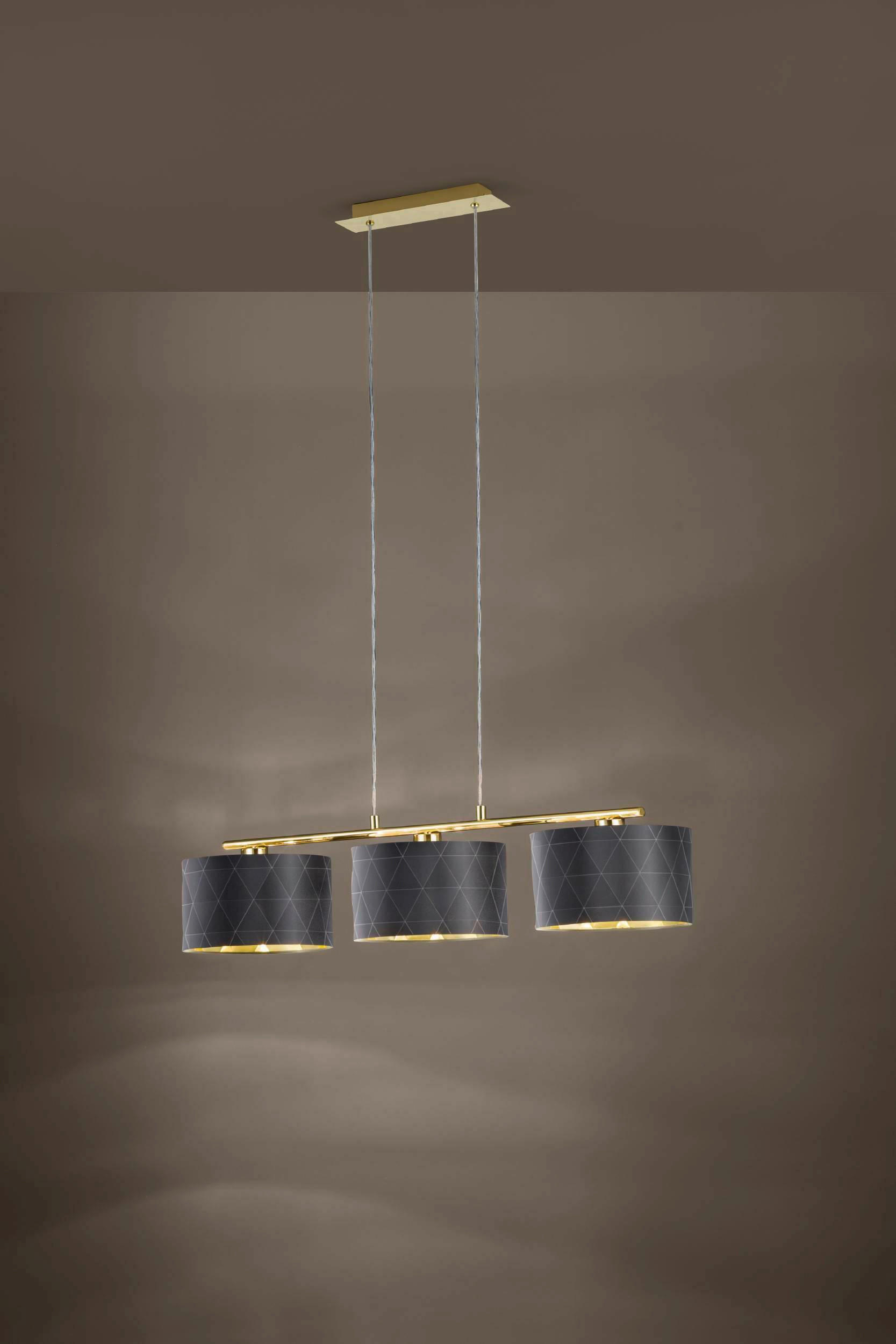 HÄNGELEUCHTE Dolorita 92/25/150 cm   - Messingfarben/Goldfarben, Basics, Textil/Metall (92/25/150cm) - Eglo