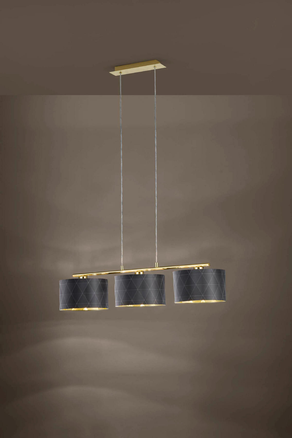 HÄNGELEUCHTE Dolorita 92/25/150 cm   - Messingfarben/Goldfarben, Basics, Textil/Metall (92/25/150cm) - Eglo
