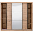SCHIEBETÜRENSCHRANK 242/215,5/60 cm 3-türig Eiche Artisan  - Schwarz/Eiche Artisan, Basics, Glas/Holzwerkstoff (242/215,5/60cm) - Xora