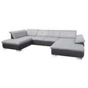 SEDEŽNA GARNITURA črna, siva tekstil - črna/siva, Design, tekstil (211/343/204cm) - Xora