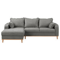 ECKSOFA Mikrofaser Grau  - Wengefarben/Grau, Design, Holz/Textil (150/230cm) - Livetastic