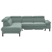 ECKSOFA in Flachgewebe Mintgrün  - Schwarz/Mintgrün, Design, Holzwerkstoff/Textil (217/272cm) - Pure Home Comfort