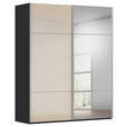 SCHWEBETÜRENSCHRANK 181/223/68 cm 2-türig Schwarz, Champagner  - Champagner/Alufarben, KONVENTIONELL, Glas/Holzwerkstoff (181/223/68cm) - Novel