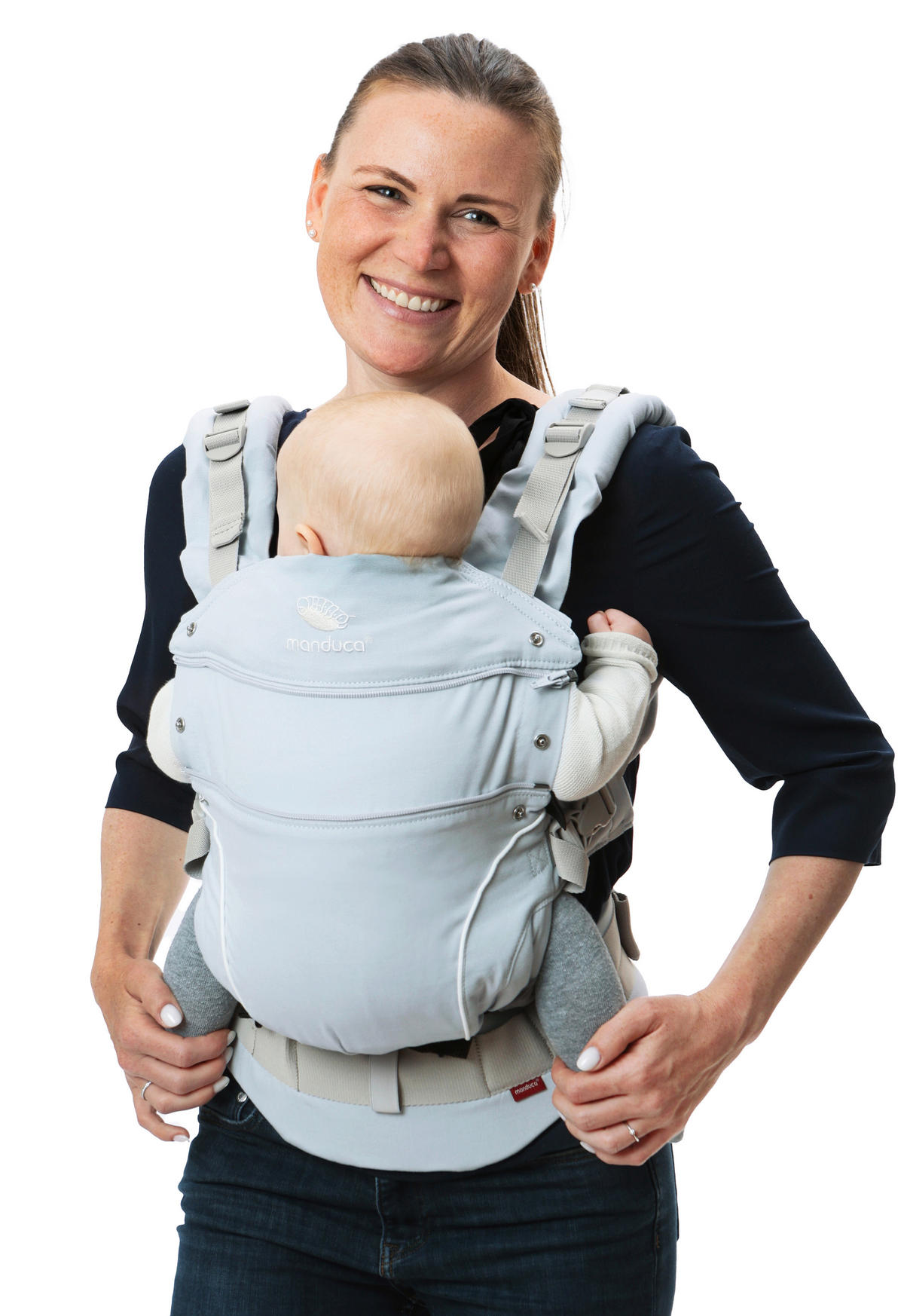 BABYTRAGE manduca First PureCotton  - Pastellblau, Basics, Textil (One-Sizenull) - Wickelkinder Manduca