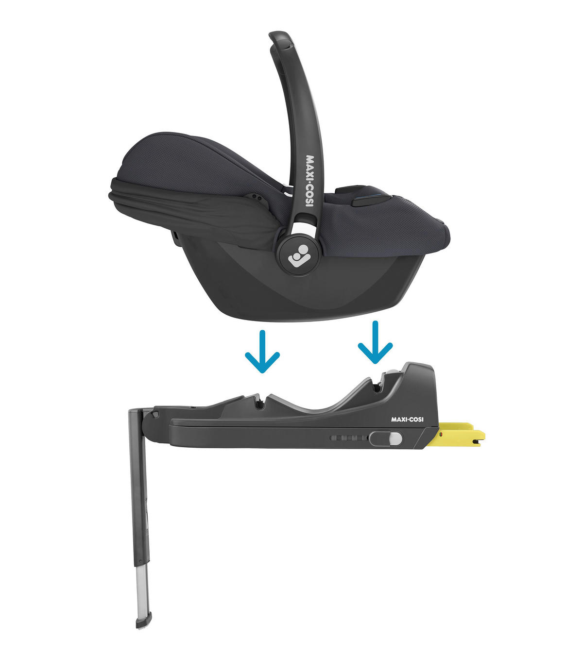 BABYSKYDD Cabriofix i-Size inkl. Cabriofix i-Size Base  - svart, Basics, textil/plast (44/90,5/74cm) - Maxi Cosi Pro