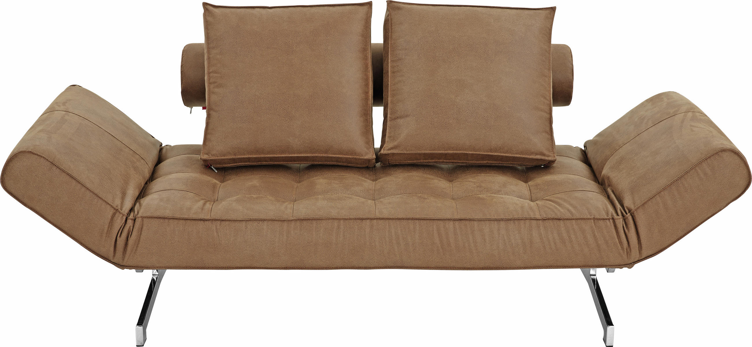 Schlafsofa in Metall, Textil Braun