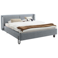 POLSTERBETT Beleuchtung Grau 140/200 cm  - Schwarz/Grau, MODERN, Textil/Metall (140/200cm) - Novel