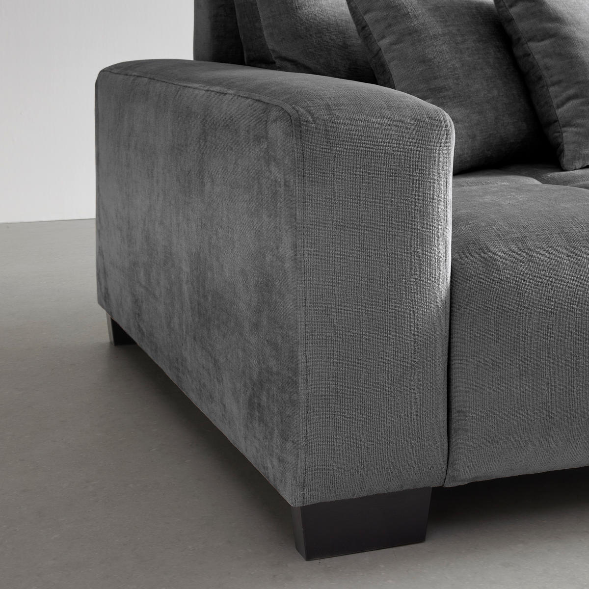 BIG SOFFA i grafitfärgad  - grafitfärgad/svart, Modern, trä (246/93/124cm) - MID.YOU