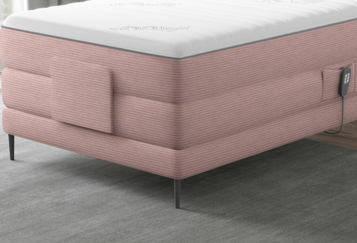 BOXSPRINGBETT 100/200 cm  in Mauve  - Mauve/Schwarz, Natur, Textil/Metall (100/200cm) - Esposa