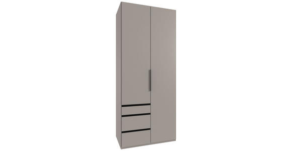 DREHTÜRENSCHRANK in Sahara - Schwarz/Sahara, KONVENTIONELL, Holzwerkstoff/Metall (100/236/58cm) - Hom`in