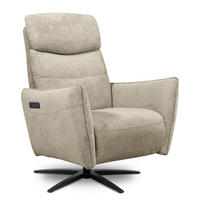 RELAXSESSEL in Textil Taupe  - Taupe/Schwarz, Design, Textil/Metall (77/107/88cm) - Livetastic