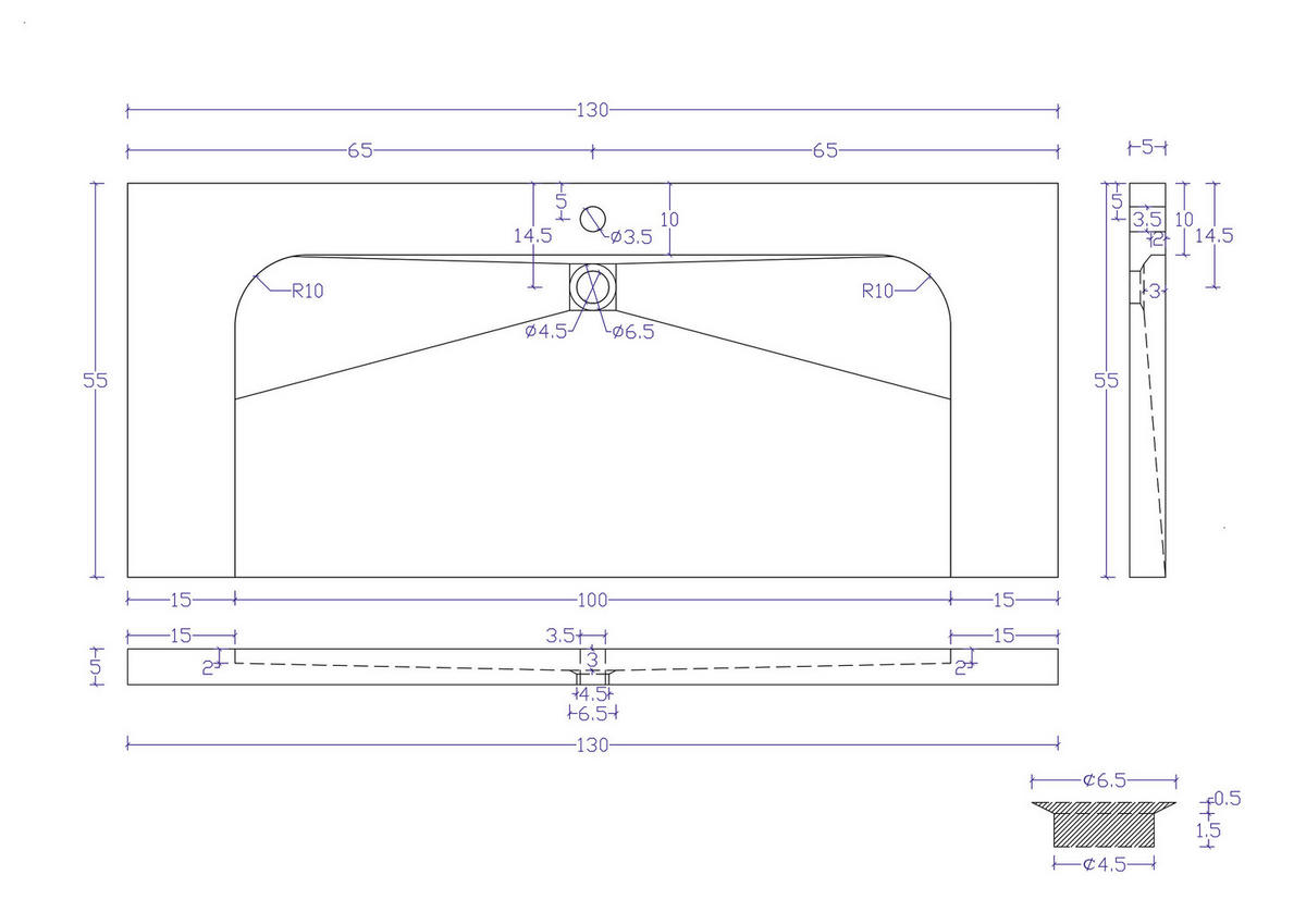 WASCHTISCHKOMBI 130 cm  - Graphitfarben, Basics, Holzwerkstoff/Stein (130cm) - MID.YOU