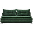 SCHLAFSOFA  in Chenille, Plüsch Grün  - Schwarz/Grün, Design, Textil/Metall (208/73-92/102cm) - Novel