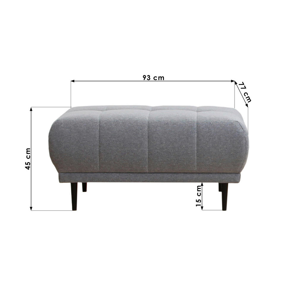 Thumbnail - Stylife Hocker, Schwarz, Textil, rechteckig, 93x45x77 cm, Stoffauswahl, Wohnzimmer, Hocker, Sitzhocker