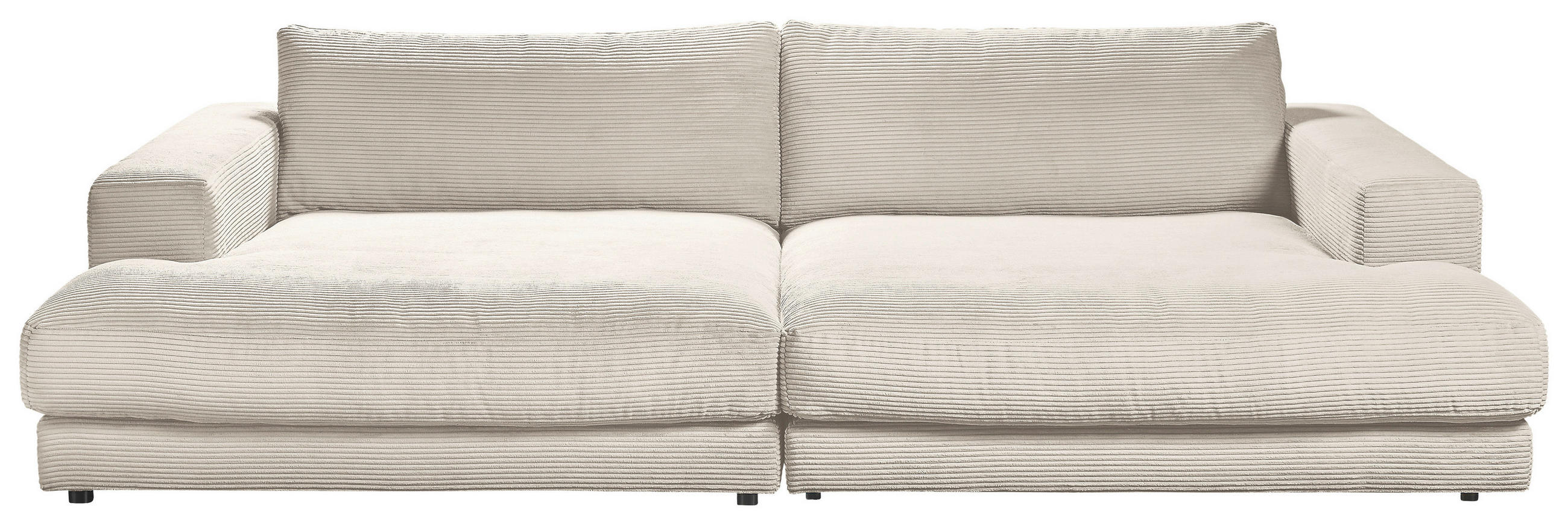 MEGASOFA Cord Naturfarben  - Schwarz/Naturfarben, Design, Kunststoff/Textil (290/86/170cm) - Pure Home Lifestyle