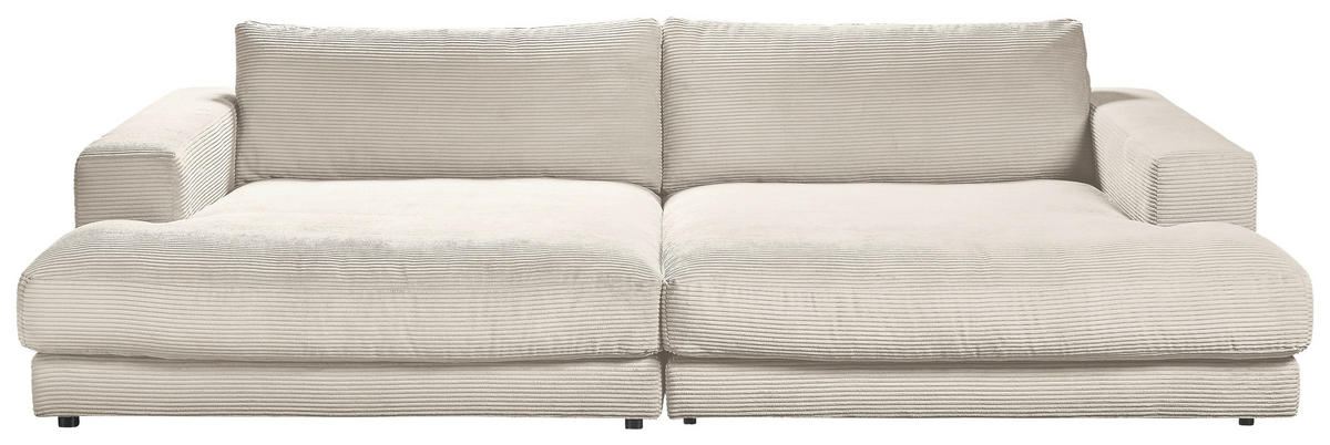 MEGASOFA Cord Naturfarben  - Schwarz/Naturfarben, Design, Kunststoff/Textil (290/86/170cm) - Pure Home Lifestyle