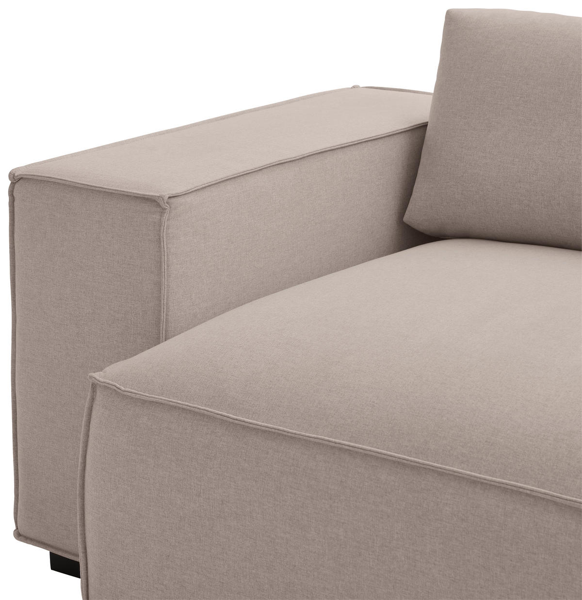 ECKSOFA Taupe Webstoff  - Taupe/Schwarz, Trend, Holz/Textil (280/260cm) - Livetastic