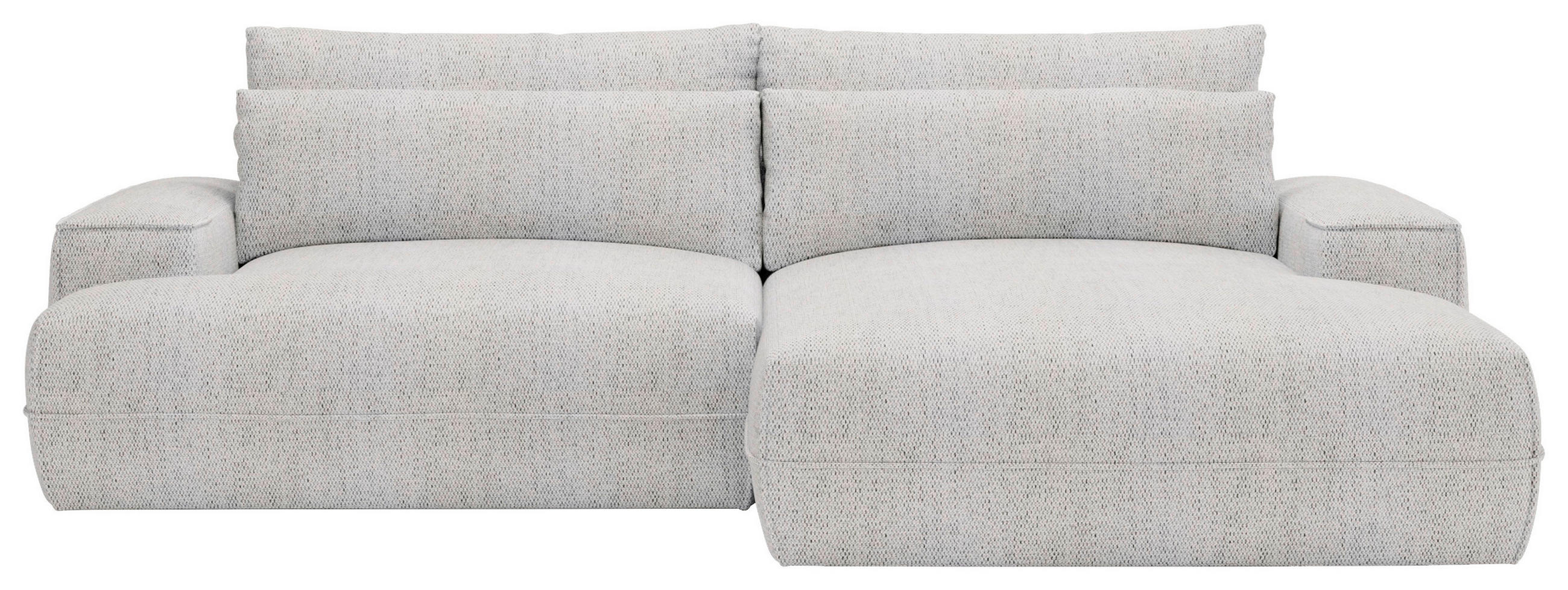 ECKSOFA Hellgrau Struktur  - Hellgrau/Schwarz, Design, Kunststoff/Textil (272/156cm) - Livetastic