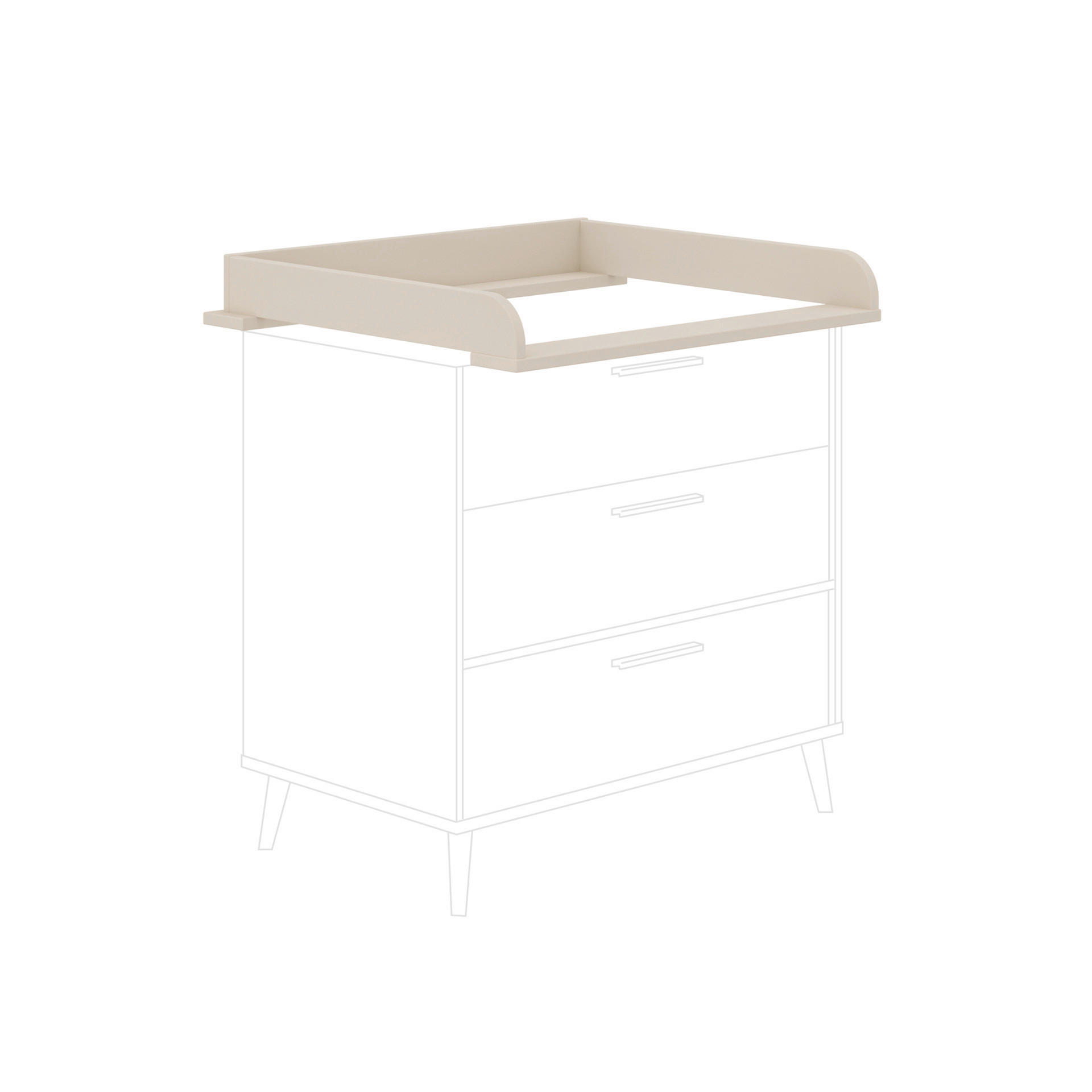 WICKELAUFSATZ Eefje  - Beige, Basics, Holzwerkstoff (94,8/12,5/79,9cm) - Paidi
