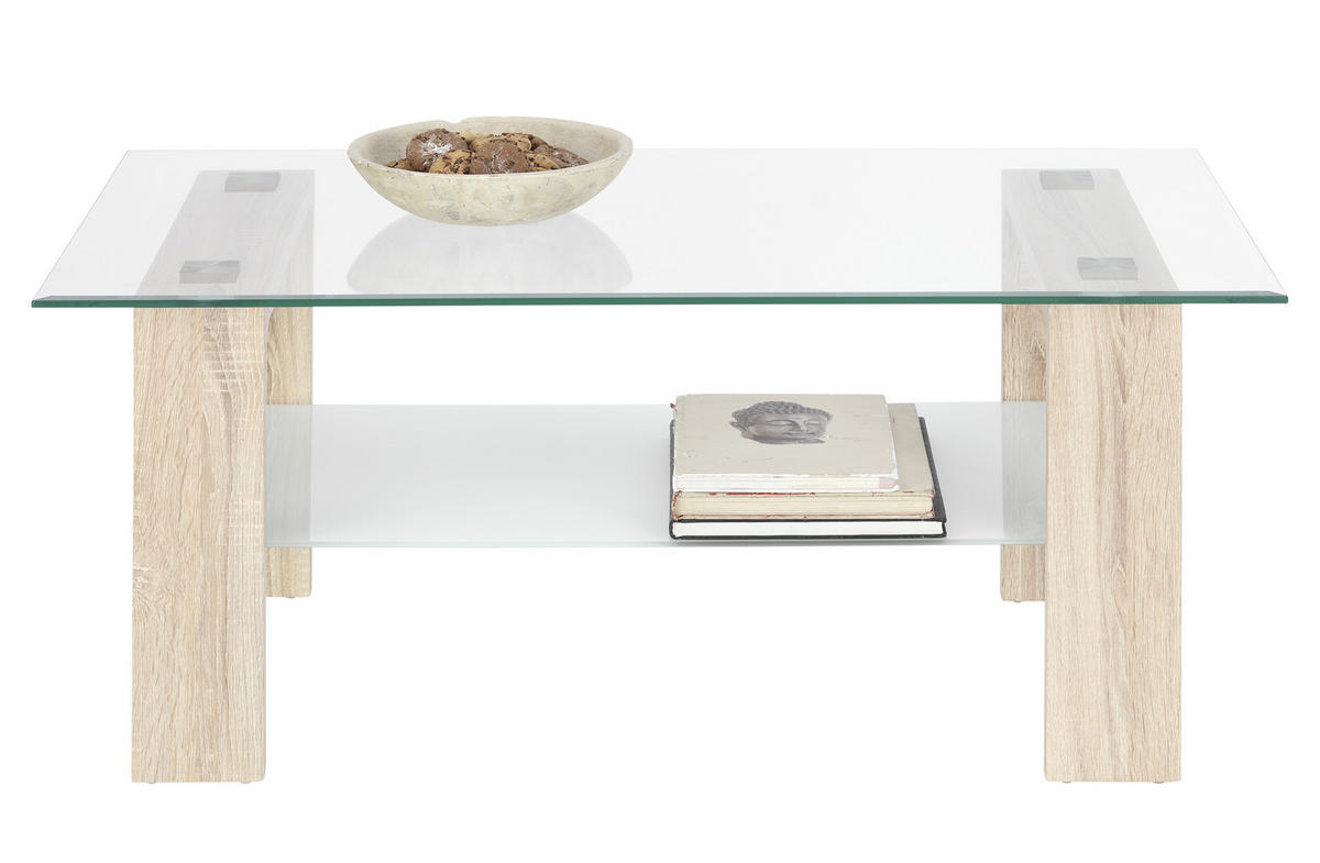 DOHÁNYZÓASZTAL Üveg, faalapú anyag 110/65/45 cm   - tölgyfa színű/Sonoma tölgy, Design, faalapú anyag/Üveg (110/65/45cm) - Carryhome