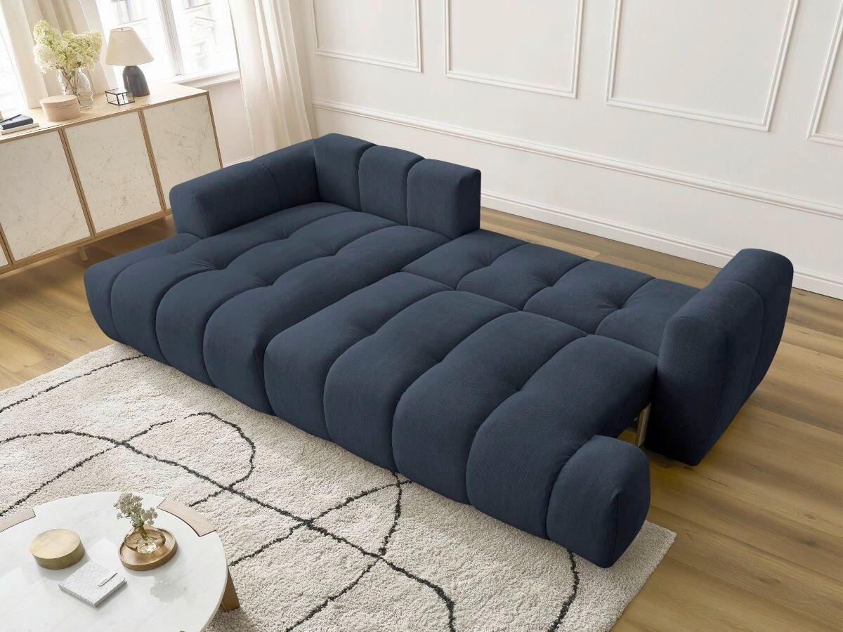 ECKSCHLAFSOFA FUJI Leinenoptik Dunkelblau  inkl.  - Schwarz/Dunkelblau, MODERN, Kunststoff/Textil (160/292cm)