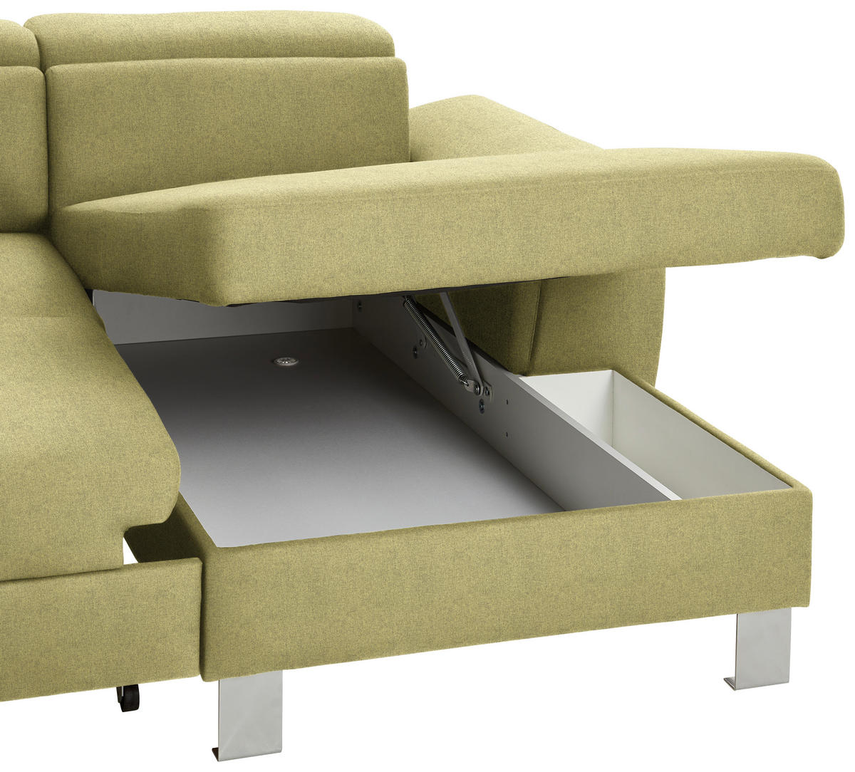 WOHNLANDSCHAFT in Webstoff Grün  - Silberfarben/Grün, Design, Textil/Metall (226/320/168cm) - Xora