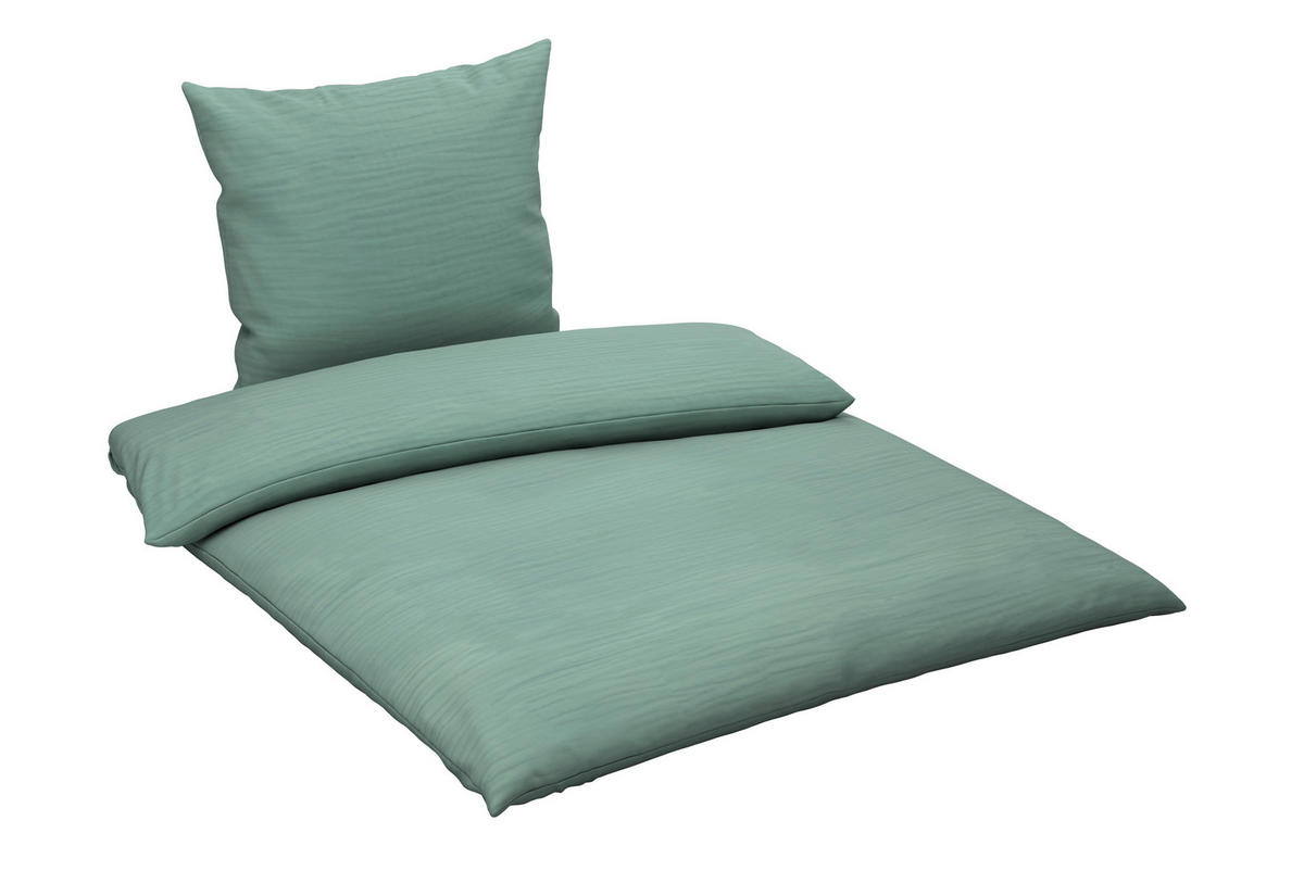 BETTWÄSCHE Musselin 200/200 cm  - Grün, Textil (200/200cm) - Novel