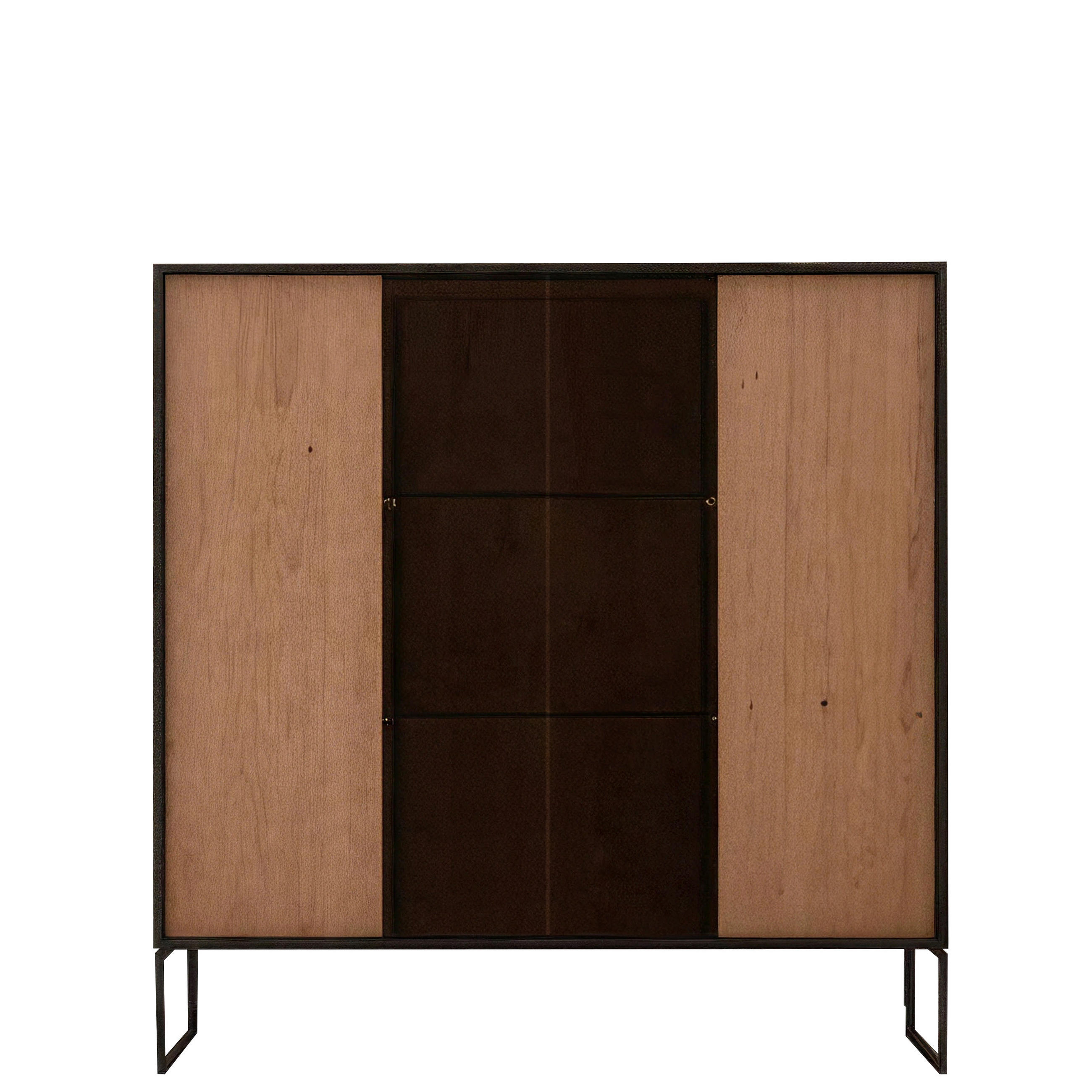 HIGHBOARD  in 135/136/42 cm  - Eichefarben/Anthrazit, Design, Glas/Holz (135/136/42cm) - Schöner Wohnen