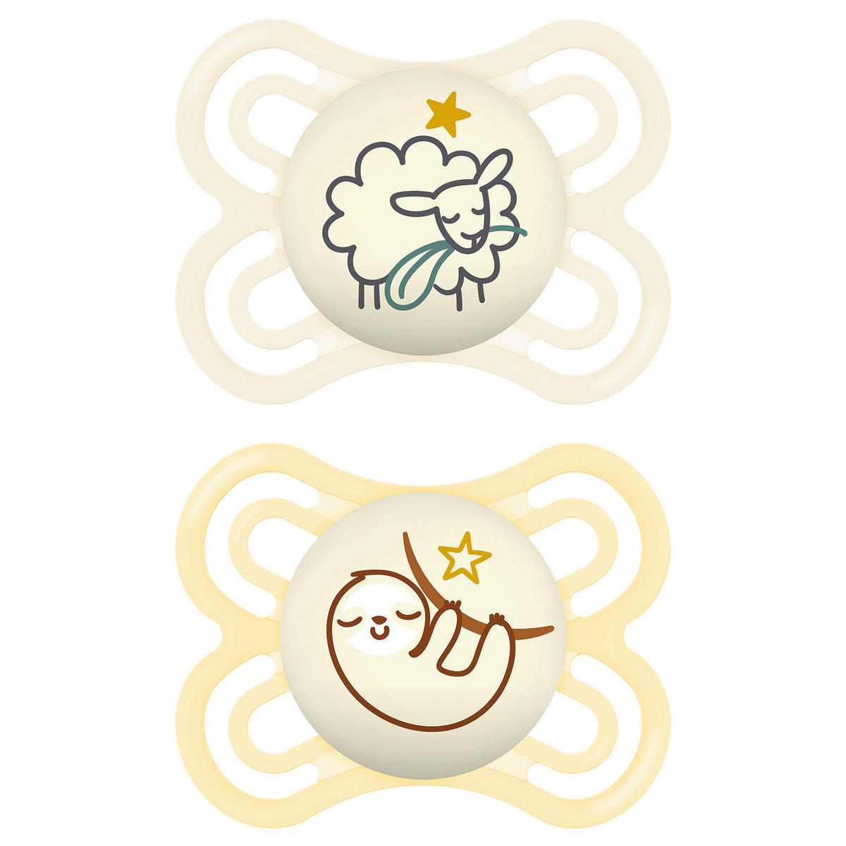 SCHNULLER 0 Monat(e)  - Blau/Gelb, Basics, Kunststoff (8,9/14,5/4,7cm) - MAM