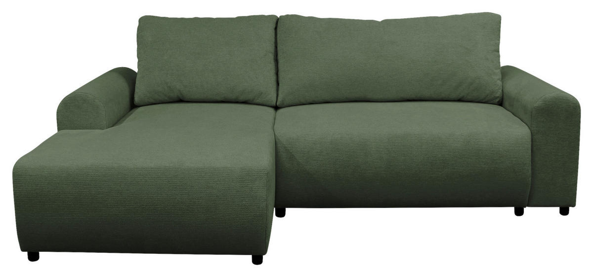 ECKSOFA Grün Struktur  - Schwarz/Grün, Design, Kunststoff/Textil (160/250cm) - MID.YOU