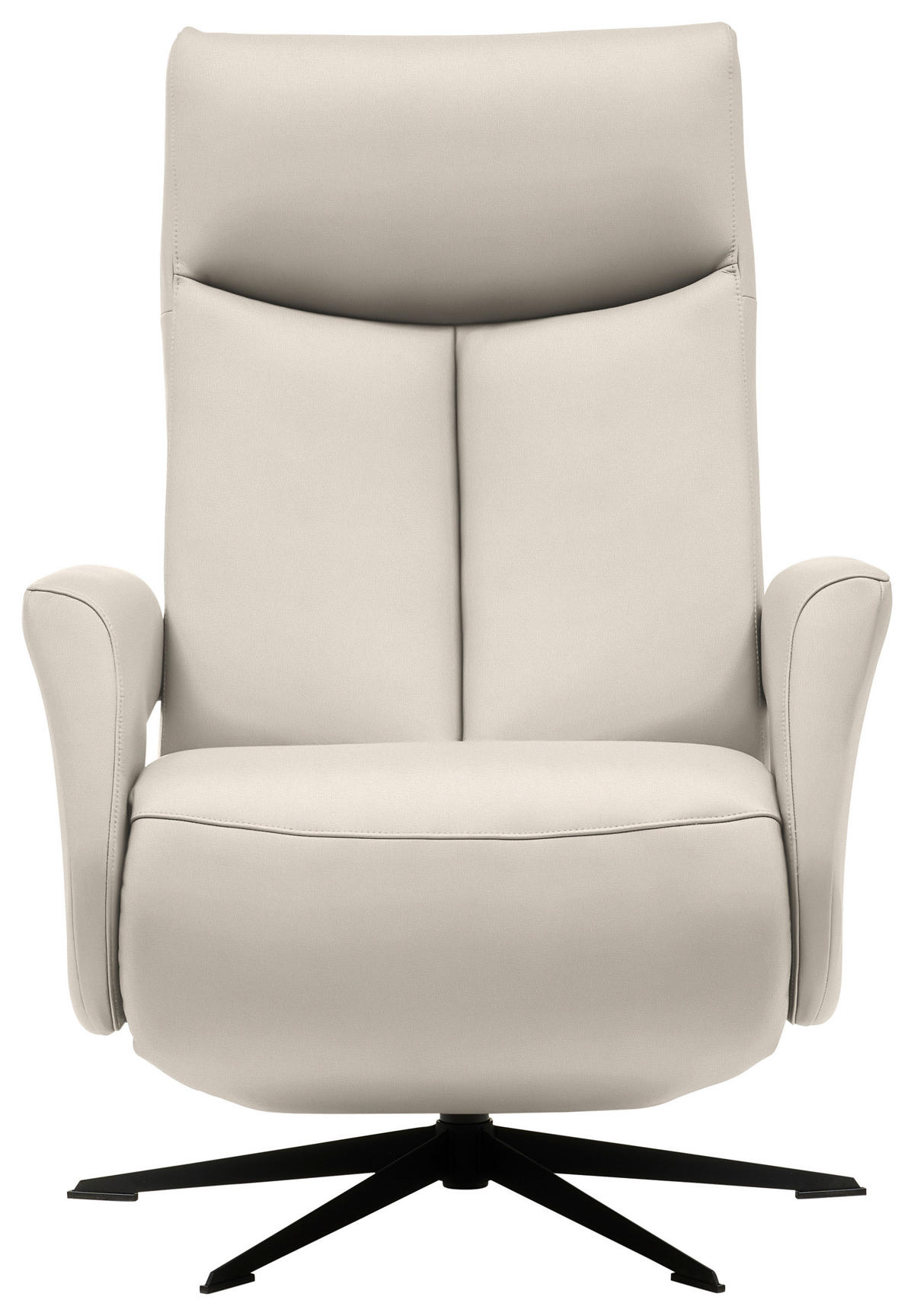 RELAXSESSEL in Leder Creme  - Creme/Schwarz, Design, Leder/Metall (74/105/82cm) - Welnova