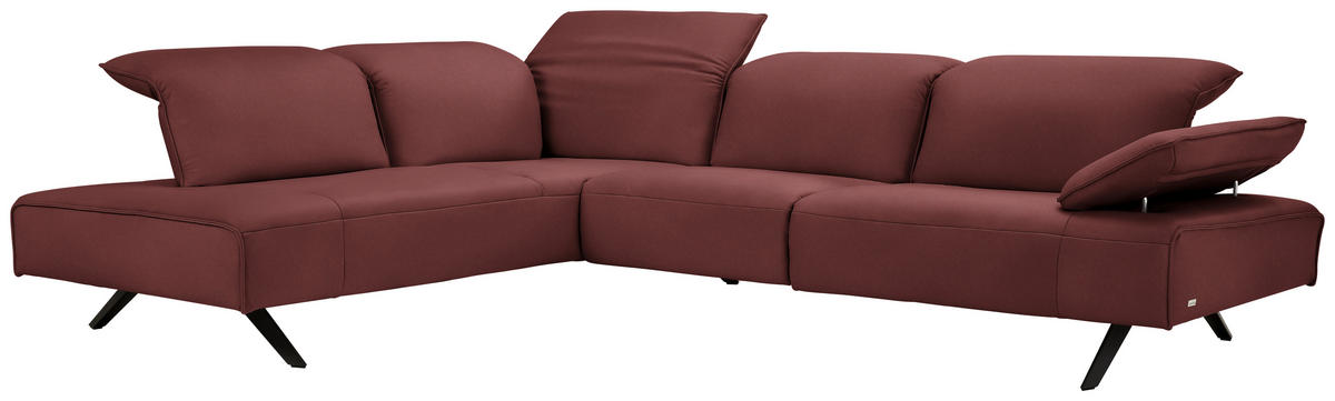 ECKSOFA  in Echtleder Rotbraun  230/290 cm  - Rotbraun/Anthrazit, Design, Leder/Metall (230/290cm) - Johann Jakob