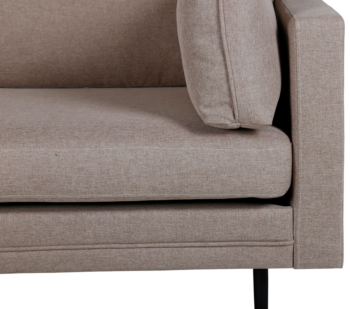 2-SITS SOFFA i metall, textil svart, ljusbrun  - brun/ljusbrun, Design, metall/textil (203/84/90cm) - Livetastic