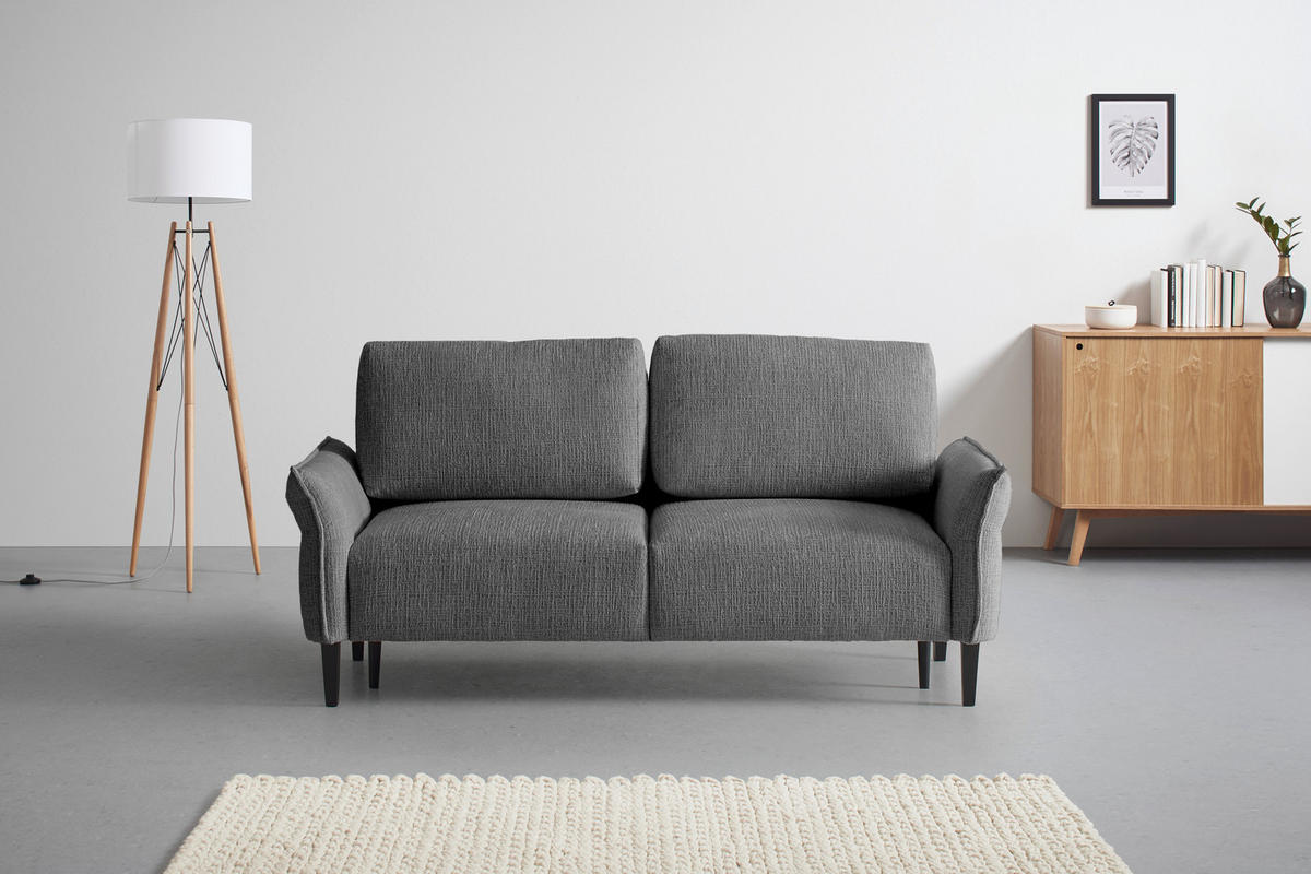 3-SITS SOFFA i vävt tyg antracit  - svart/antracit, Modern, trä/textil (183/85/92cm) - MID.YOU