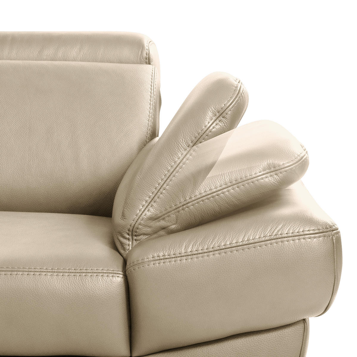 ECKSOFA Grau Echtleder Lederlook Bettkasten, Schlaffunktion, Rücken echt, Armteilverstellung, Kopfteilverstellung  - Schwarz/Grau, Design, Leder/Textil (211/264cm) - Livetastic