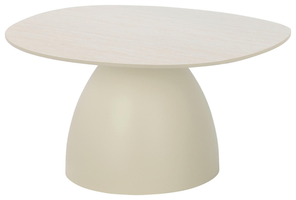 COUCHTISCH 84/74/42 cm oval Beige einfacher Aufbau  - Beige, Design, Stein/Metall (84/74/42cm) - Stylife