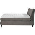 BOXSPRINGBETT 180/200 cm,  in Dunkelgrau, gepolstertes Kopfteil, Topper, Matratzen, H3 + H4 = fest + sehr fest  - Dunkelgrau/Schwarz, Trend, Holz/Textil (180/200cm) - Esposa