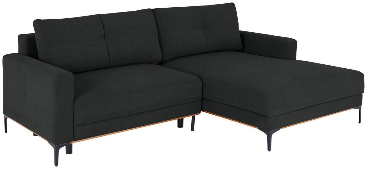 ECKSOFA in Anthrazit  - Anthrazit/Schwarz, Modern, Textil/Metall (238/162cm) - Ondega