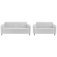 SITZGARNITUR in Teddystoff Weiss  - Weiss/Schwarz, Modern, Textil/Metall (180/76/90cm) - Livetastic