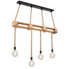 HÄNGELEUCHTE 120/10/120 cm   - Schwarz/Braun, Basics, Naturmaterialien/Holz (120/10/120cm) - Globo