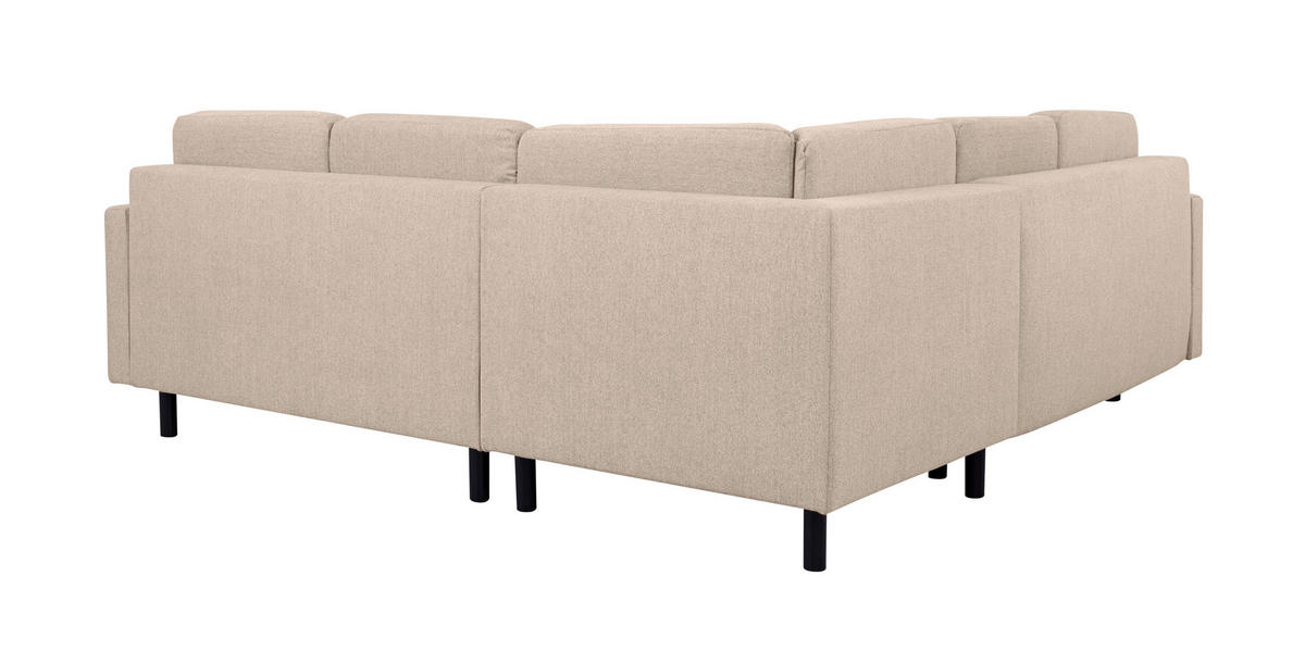 ECKSOFA in Beige  - Beige/Buchefarben, Design, Holz/Textil (242/242cm) - MID.YOU