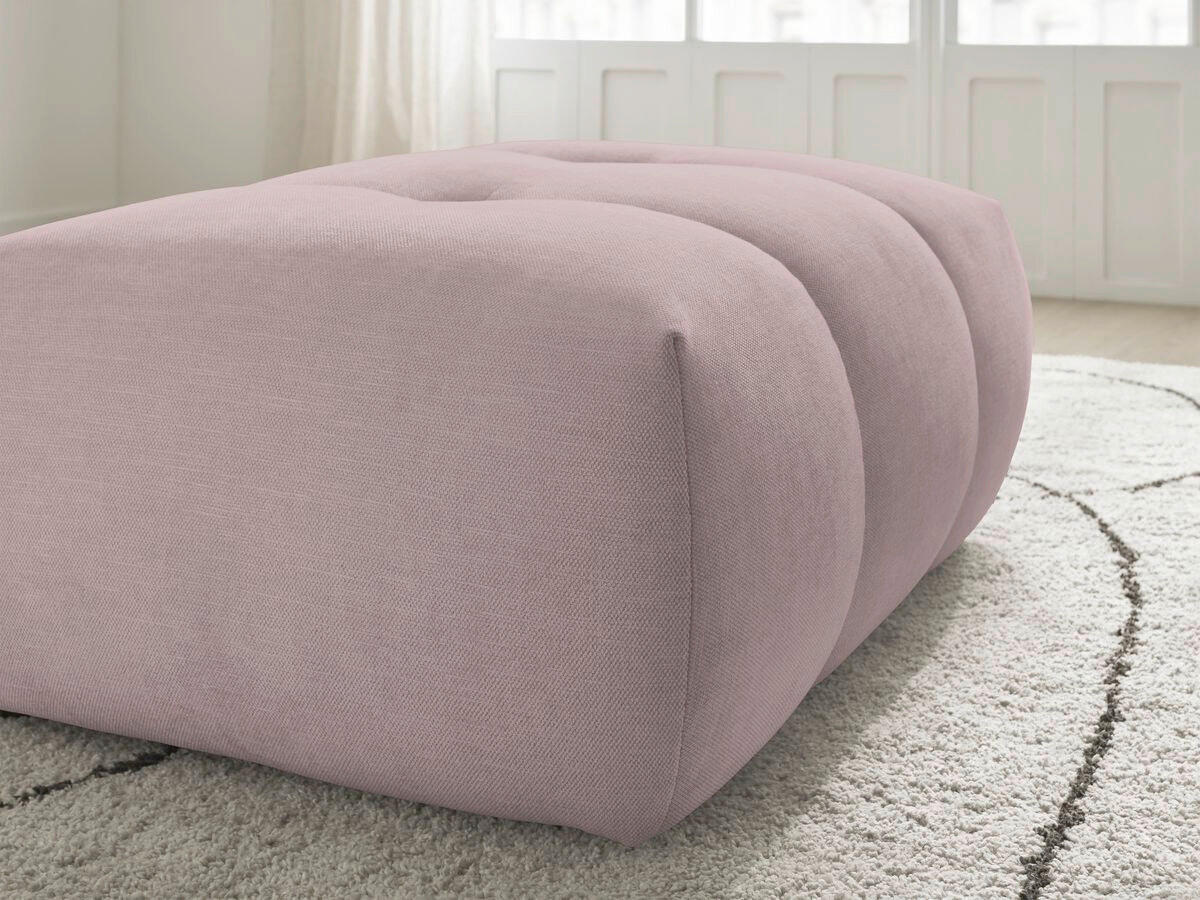 HOCKER FUJI  Leinenoptik Rosa  - Schwarz/Rosa, MODERN, Kunststoff/Textil (112/44/80cm)